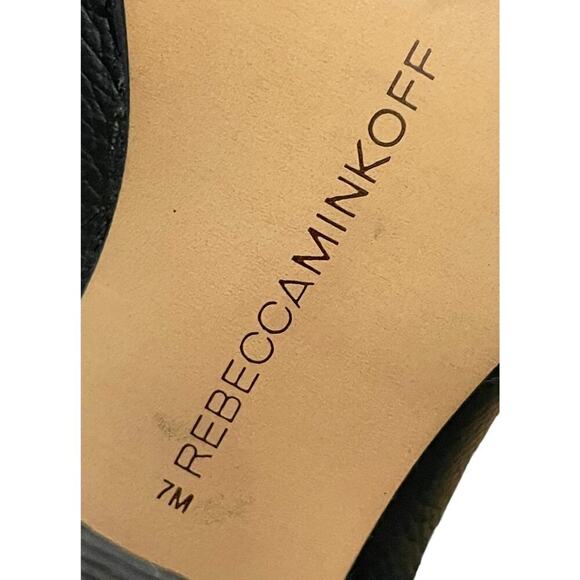 Rebecca Minkoff Sierra Studded Boots Size 7 Black Leather Heeled Bootie Edgy - Picture 10 of 13